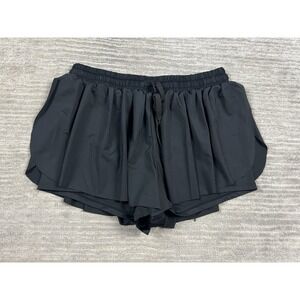 Blaosn Athletic Shorts Womens XL Black Pull On Elastic Waist Nylon Blend Pleated
